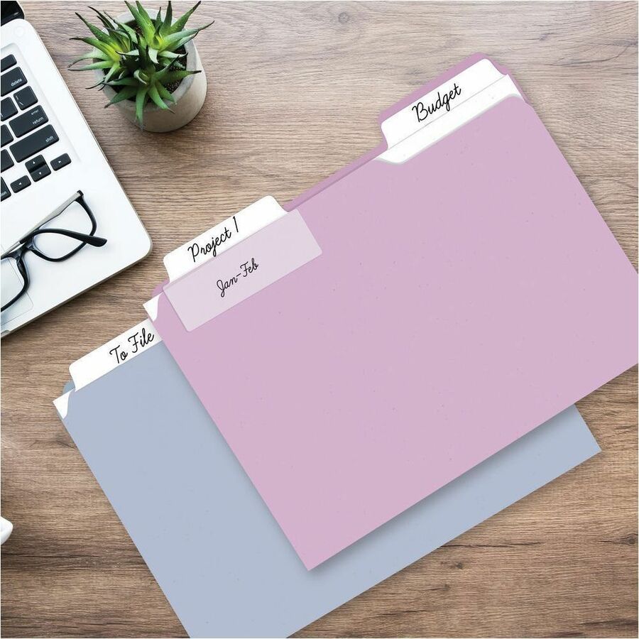 Ultra Tabs Repositionable Tabs, Wide and Slim: 3" x 1.5", 1/3-Cut, White, 24/Pack