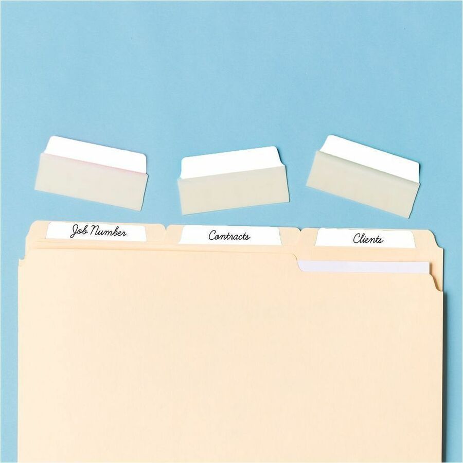 Ultra Tabs Repositionable Tabs, Wide and Slim: 3" x 1.5", 1/3-Cut, White, 24/Pack