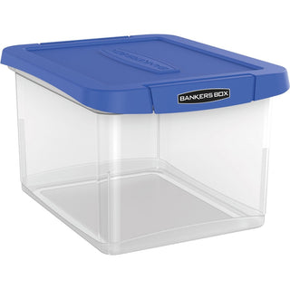 Heavy Duty Plastic File Storage, Letter/Legal Files, 14" x 17.38" x 10.5", Clear/Blue