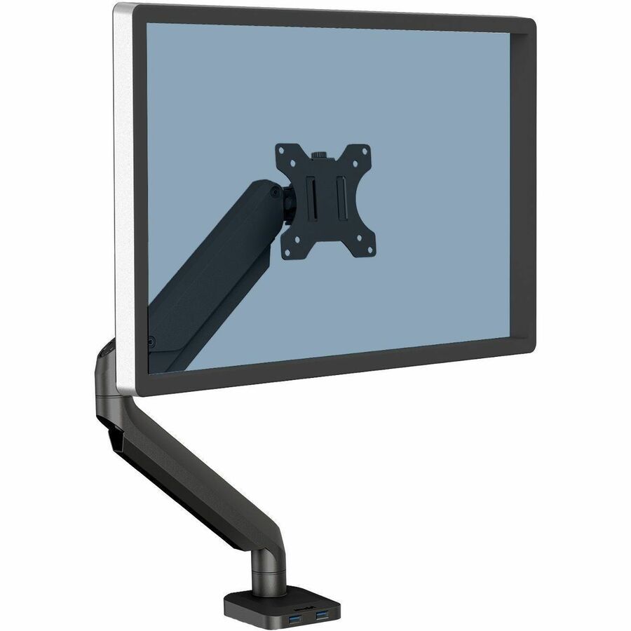 Platinum Series Single Monitor Arm, For 30" Monitors, 360 deg Rotation, 180 deg Tilt, 360 deg Pan, Black, Supports 20 lb