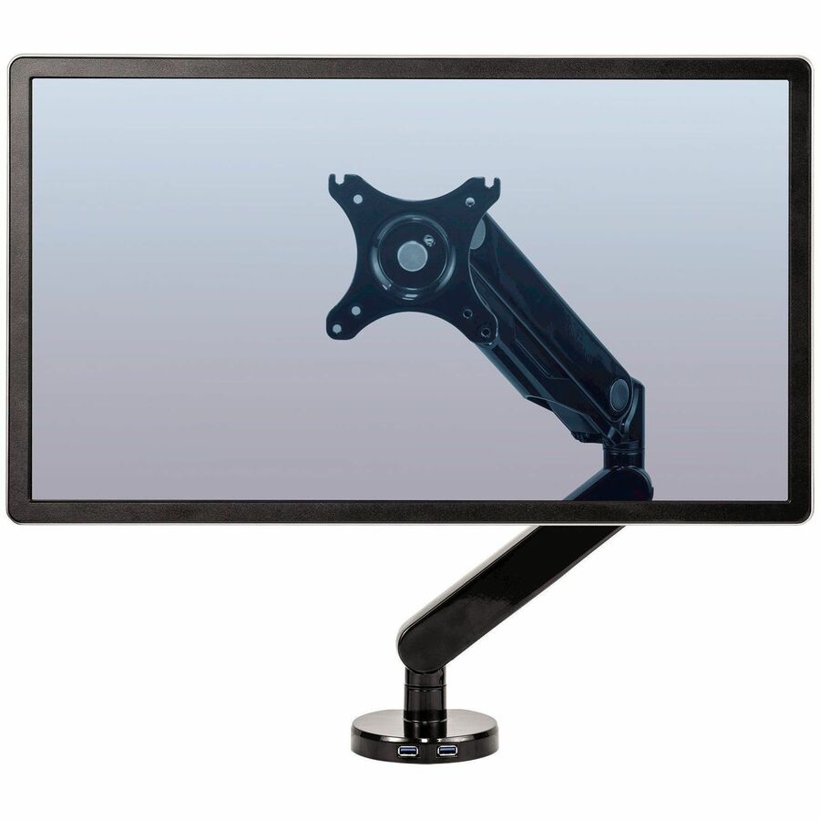 Platinum Series Single Monitor Arm, For 30" Monitors, 360 deg Rotation, 180 deg Tilt, 360 deg Pan, Black, Supports 20 lb