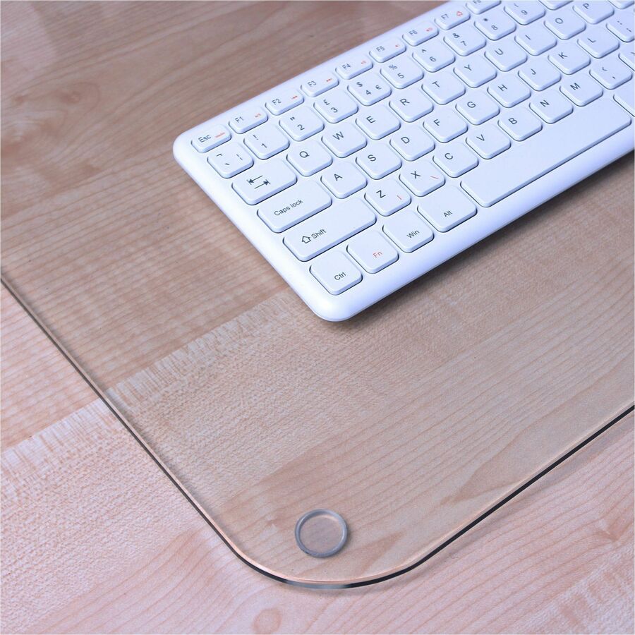 Desktex Glass Desk Pad - 19" x 24" - Clear Rectangular Glass Desk Pad - 24" L x 19" W x 0.2" D