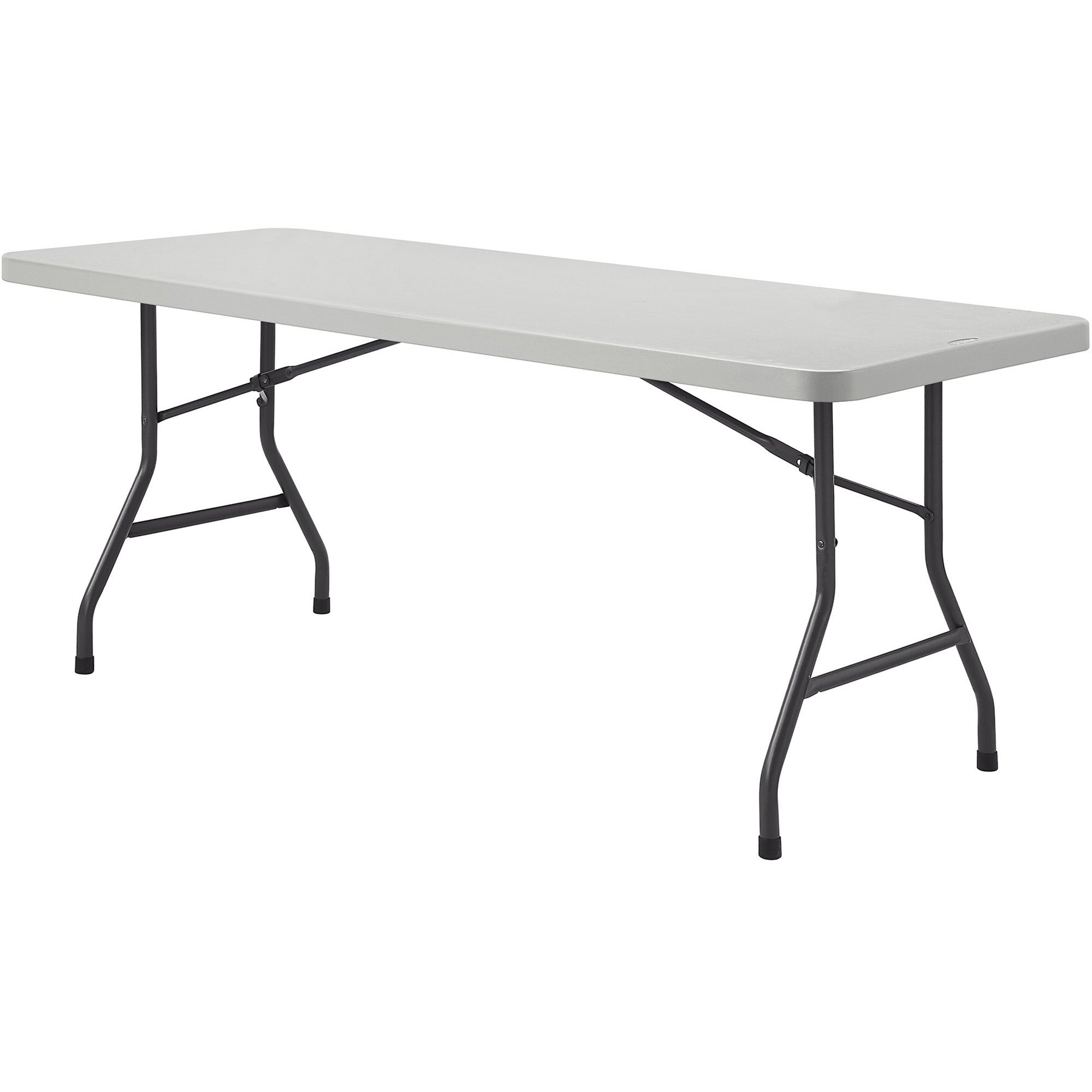 lorell-extra-capacity-ultra-lite-folding-table-for-table-toplight-gray-top-dark-gray-base-750-lb-capacity-x-72-table-top-width-x-30-table-top-depth-2925-height-gray-1-each_llr12347 - 1