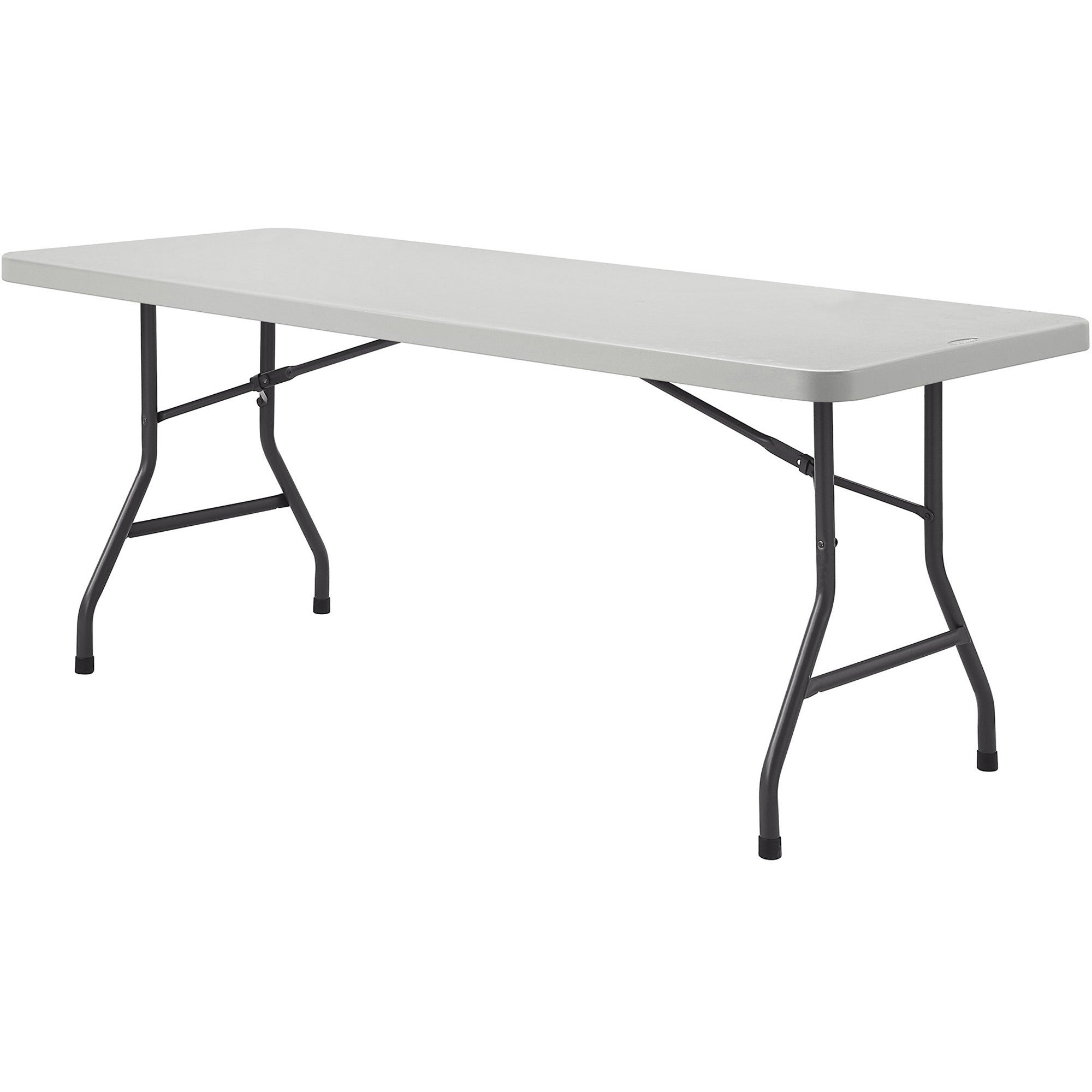 Lorell Extra-Capacity Ultra-Lite Folding Table - For - Table TopLight Gray Top - Dark Gray Base - 750 lb Capacity x 96" Table Top Width x 30" Table Top Depth - 29.25" Height - Gray - 1 Each