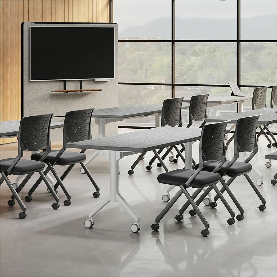 Lorell Relevance Series Charcoal Laminate Office Furniture - 72" x 30" Table Top - Straight Edge - Material: Polyvinyl Chloride (PVC) Edge - Finish: Charcoal, Laminate