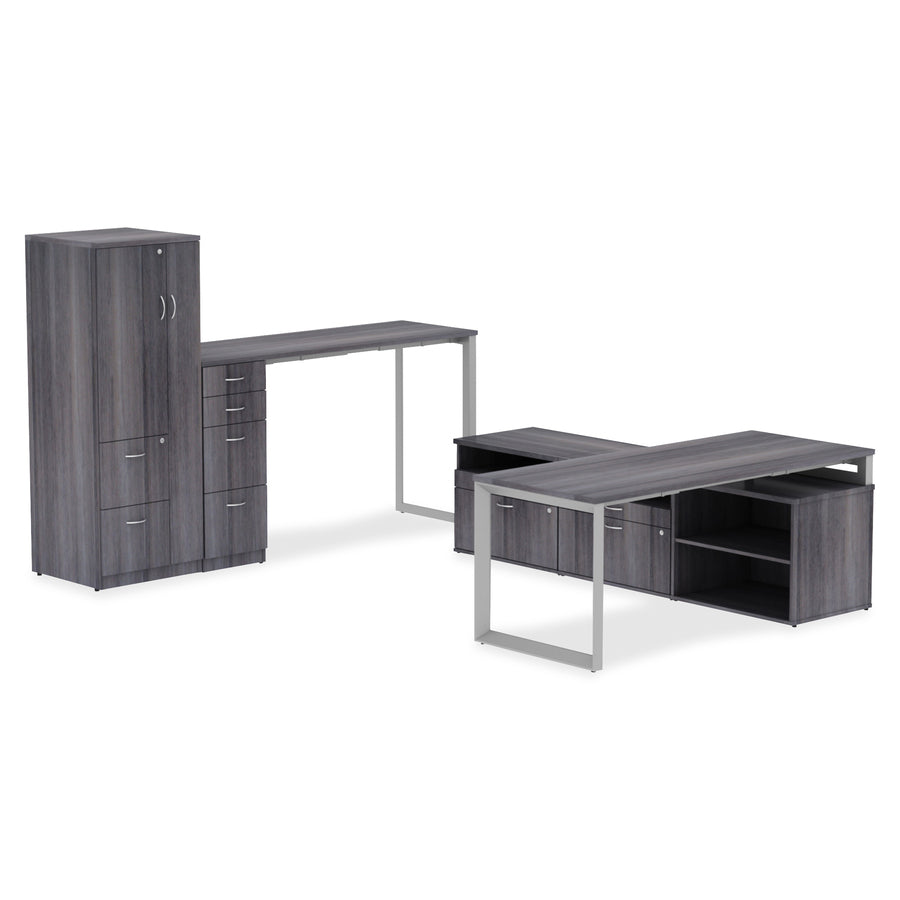 Lorell Relevance Series Charcoal Laminate Office Furniture - 60" x 30" Table Top - Straight Edge - Material: Polyvinyl Chloride (PVC) Edge - Finish: Charcoal, Laminate