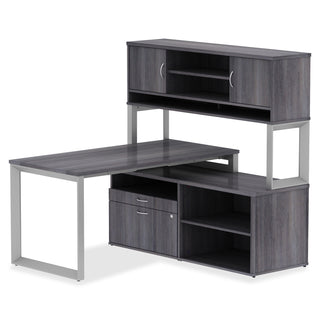 Lorell Relevance Series Charcoal Laminate Office Furniture - 60" x 30" Table Top - Straight Edge - Material: Polyvinyl Chloride (PVC) Edge - Finish: Charcoal, Laminate