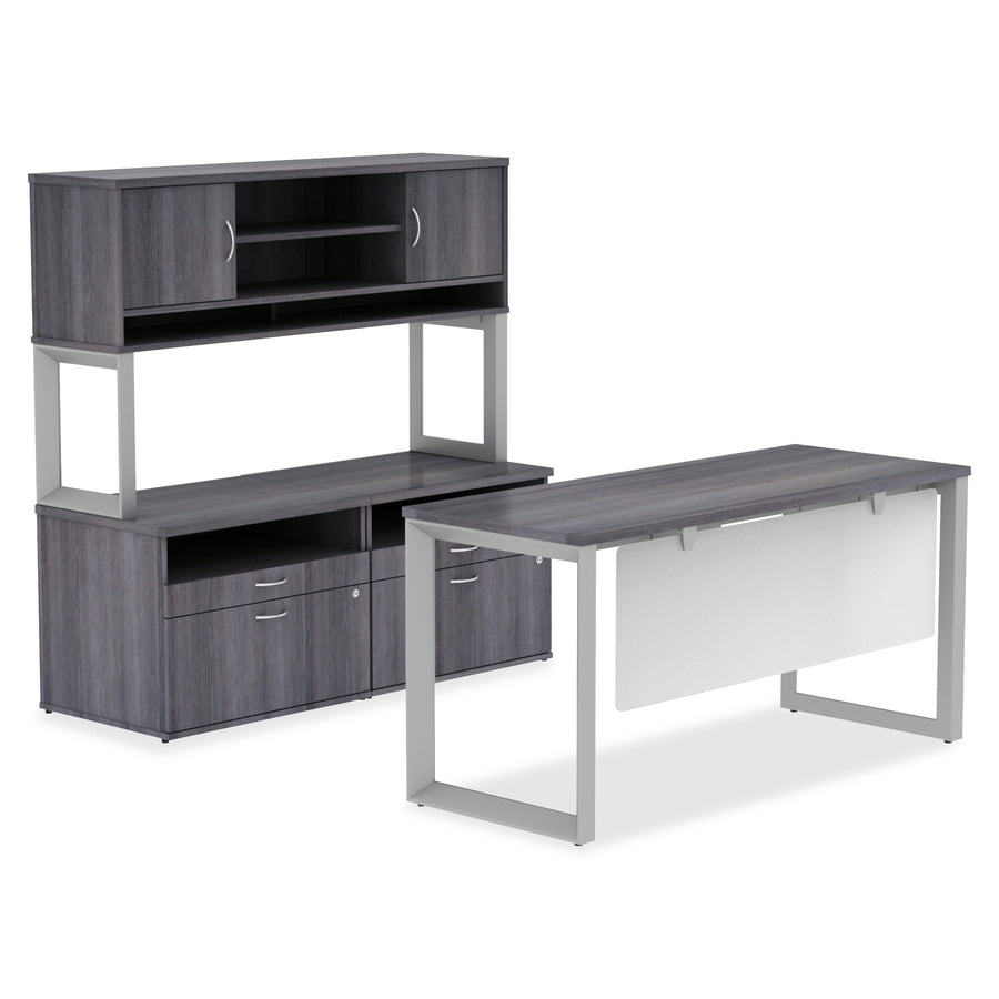 Lorell Relevance Series Tabletop - 59.9" x 23.6" x 1" Table Top - Straight Edge - Finish: Charcoal, Laminate