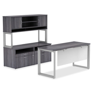 Lorell Relevance Series Tabletop - 59.9" x 23.6" x 1" Table Top - Straight Edge - Finish: Charcoal, Laminate
