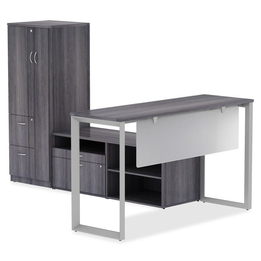 Lorell Relevance Series Tabletop - 59.9" x 23.6" x 1" Table Top - Straight Edge - Finish: Charcoal, Laminate