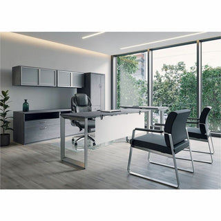 Lorell Relevance Series Tabletop - 47.6" x 23.6" x 1" Table Top - Straight Edge - Finish: Charcoal, Laminate