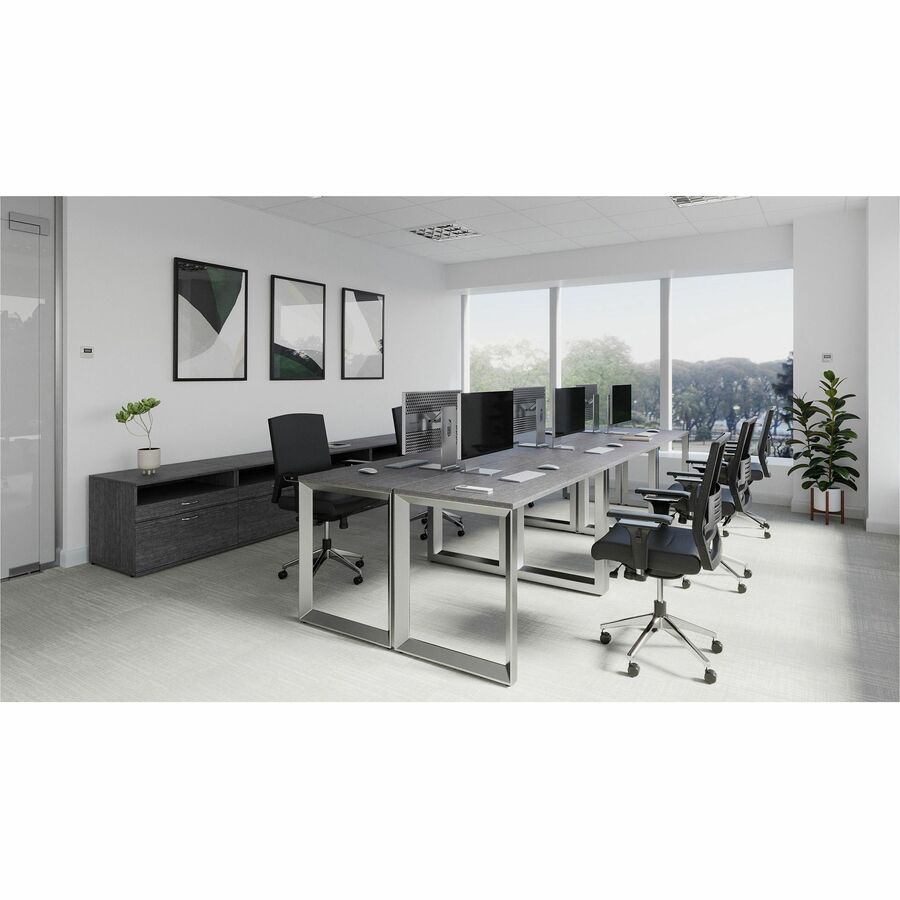 Lorell Relevance Series Desk-height Side Leg Frame - 28.5"23.3" - Finish: Silver