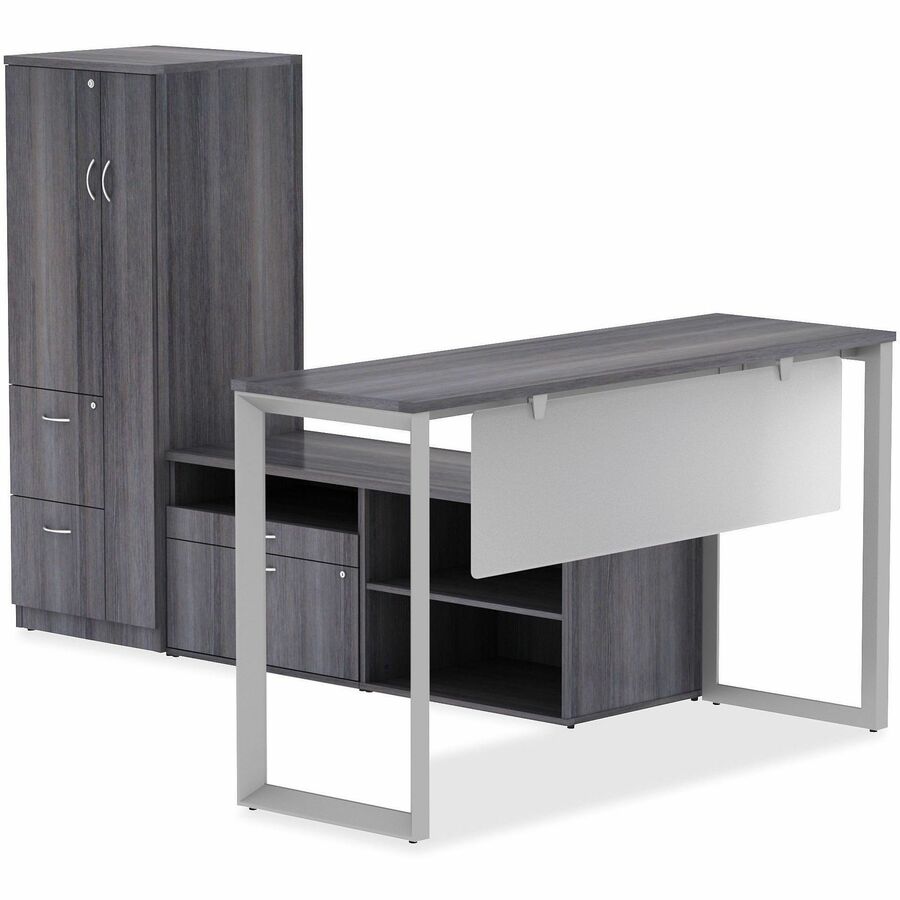 Lorell Relevance Standing-Height Side Leg Frame - 23.3" x 40.4" - Finish: Silver
