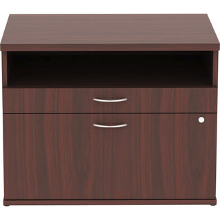 lorell-relevance-series-2-drawer-file-cabinet-credenza-w-open-shelf-295-x-22231-2-x-file-drawers-1-shelves-finish-mahogany-laminate_llr16212 - 2