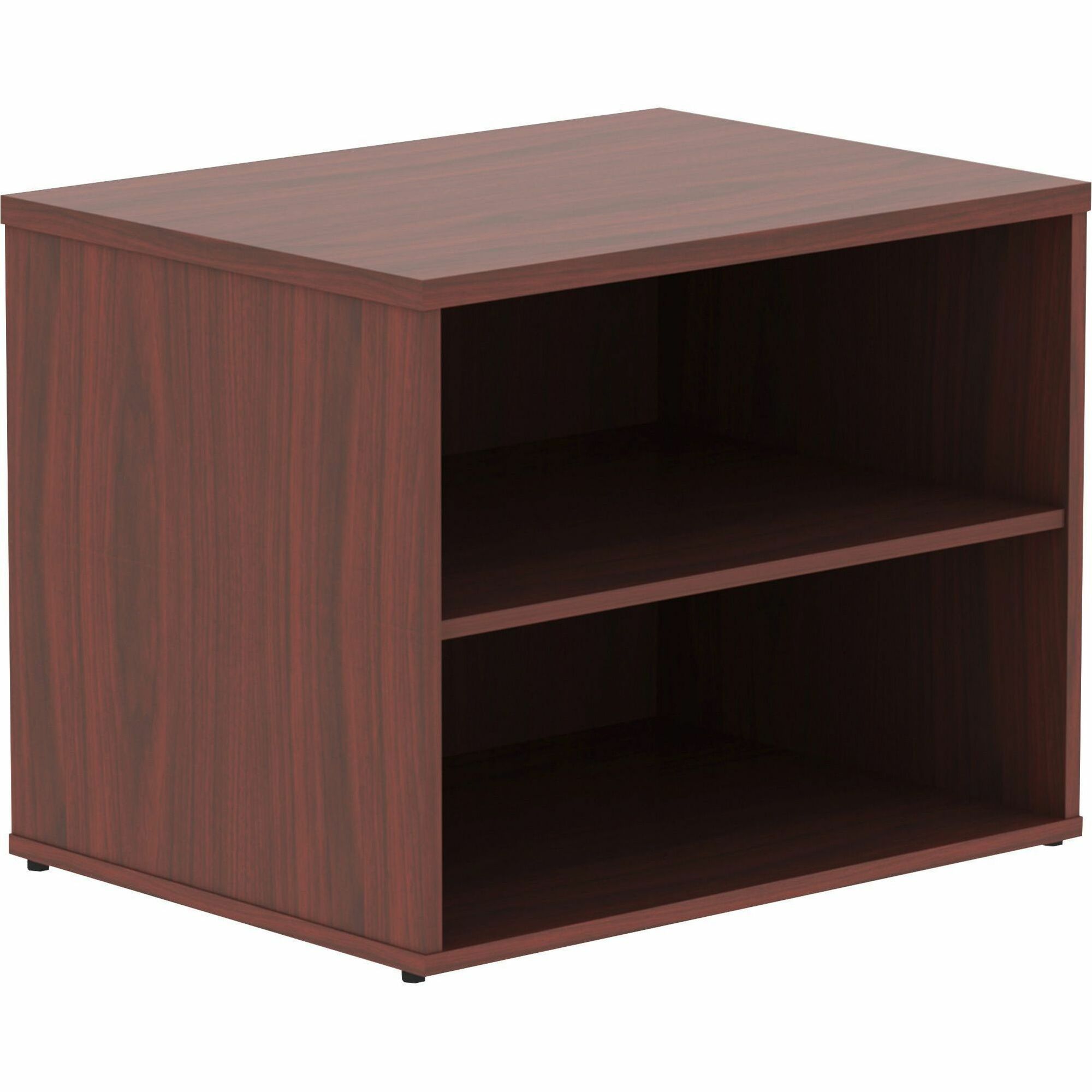 Lorell Relevance Series Storage Cabinet Credenza w/No Doors - 29.5" x 22"23.1" - 2 Shelve(s) - Finish: Mahogany, Laminate - 1