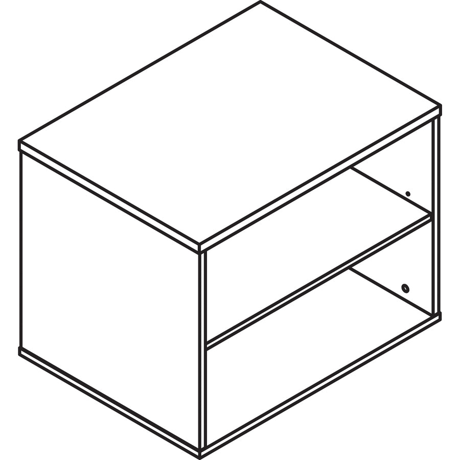 Lorell Relevance Series Storage Cabinet Credenza w/No Doors - 29.5" x 22"23.1" - 2 Shelve(s) - Finish: Mahogany, Laminate - 4