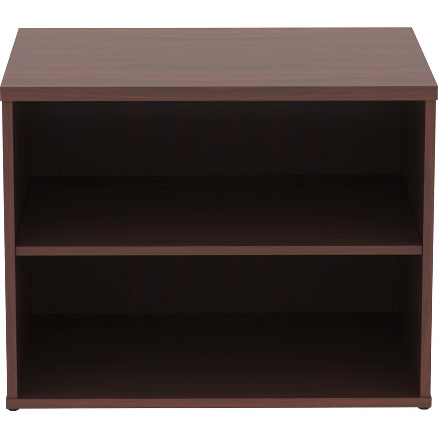 Lorell Relevance Series Storage Cabinet Credenza w/No Doors - 29.5" x 22"23.1" - 2 Shelve(s) - Finish: Mahogany, Laminate
