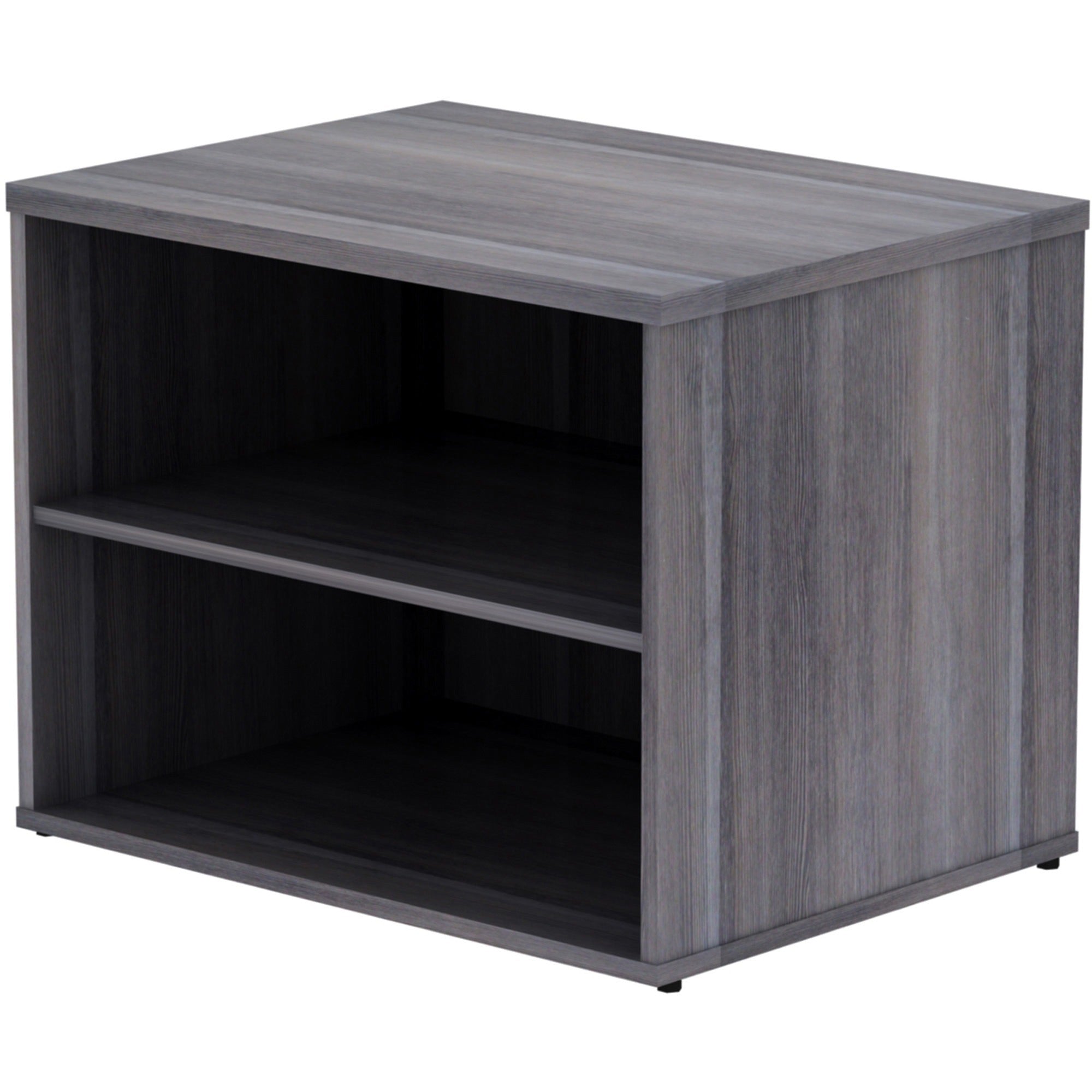 lorell-relevance-series-storage-cabinet-credenza-w-no-doors-295-x-22231-2-shelves-finish-weathered-charcoal-laminate_llr16215 - 3