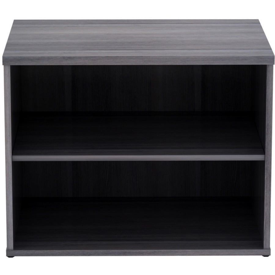 Lorell Relevance Series Storage Cabinet Credenza w/No Doors - 29.5" x 22"23.1" - 2 Shelve(s) - Finish: Weathered Charcoal, Laminate