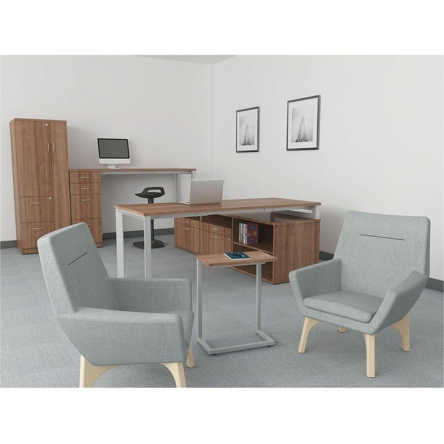 Lorell Relevance Series Freestanding Hutch - 59" x 15"36" - 3 Shelve(s) - Finish: Mahogany, Laminate