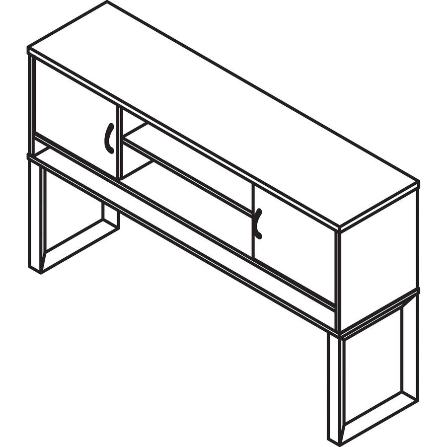 lorell-relevance-series-freestanding-hutch-59-x-1536-3-shelves-finish-mahogany-laminate_llr16218 - 4
