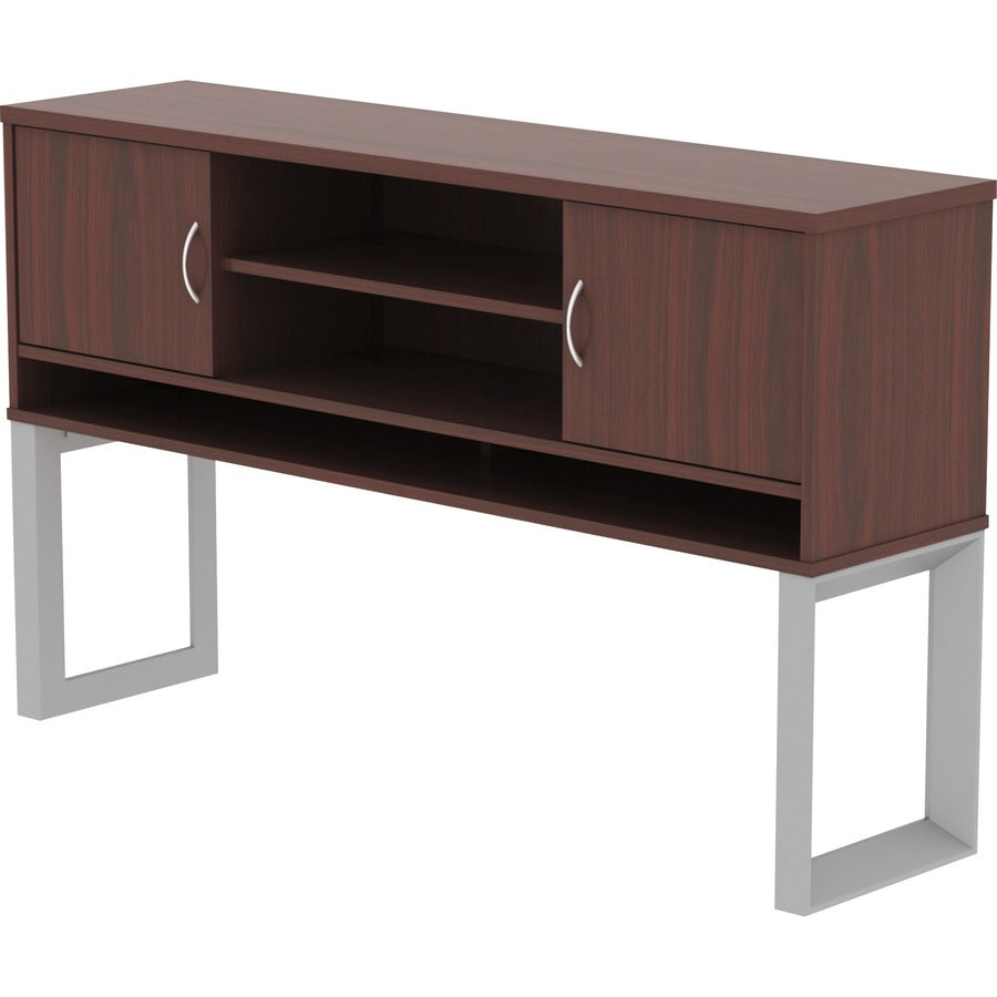Lorell Relevance Series Freestanding Hutch - 59" x 15"36" - 3 Shelve(s) - Finish: Mahogany, Laminate
