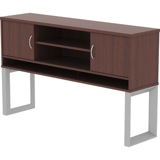 Lorell Relevance Series Freestanding Hutch - 59" x 15"36" - 3 Shelve(s) - Finish: Mahogany, Laminate