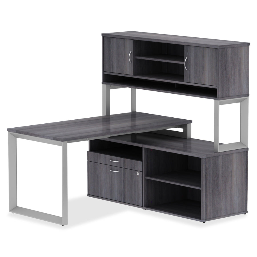 lorell-relevance-series-freestanding-hutch-59-x-1536-3-shelves-finish-mahogany-laminate_llr16218 - 7