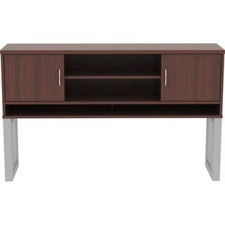Lorell Relevance Series Freestanding Hutch - 59" x 15"36" - 3 Shelve(s) - Finish: Mahogany, Laminate
