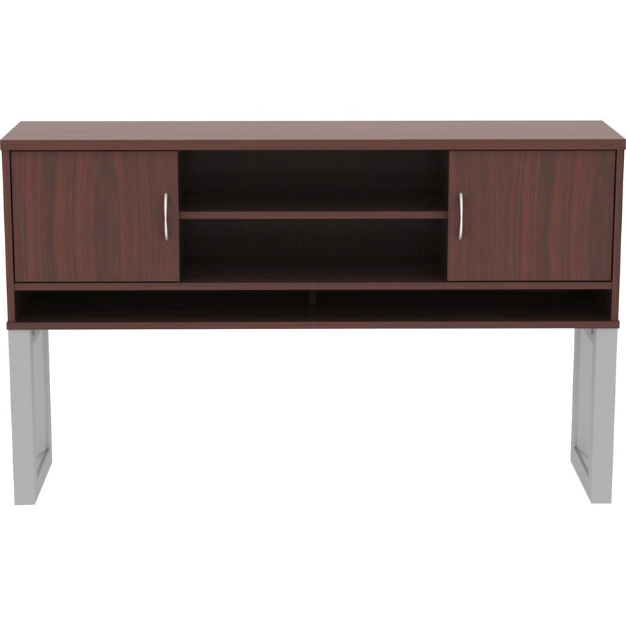 Lorell Relevance Series Freestanding Hutch - 59" x 15"36" - 3 Shelve(s) - Finish: Mahogany, Laminate