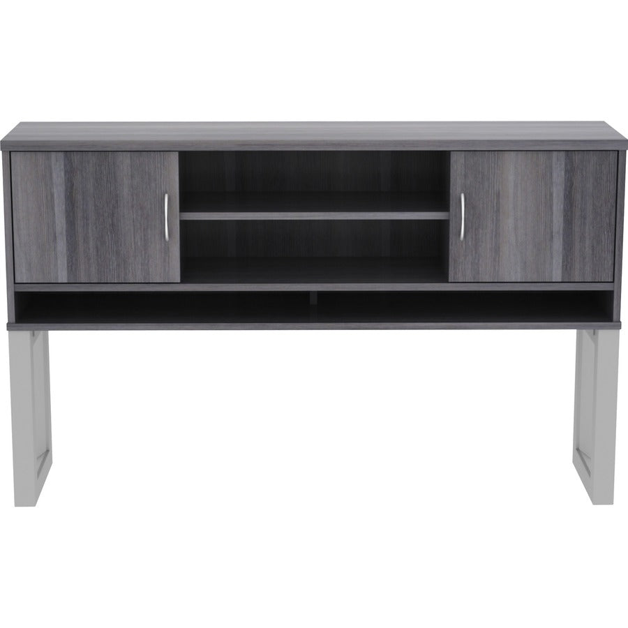 Lorell Relevance Series Freestanding Hutch - 59" x 15"36" - 3 Shelve(s) - Finish: Charcoal, Laminate