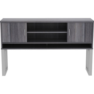 Lorell Relevance Series Freestanding Hutch - 59" x 15"36" - 3 Shelve(s) - Finish: Charcoal, Laminate