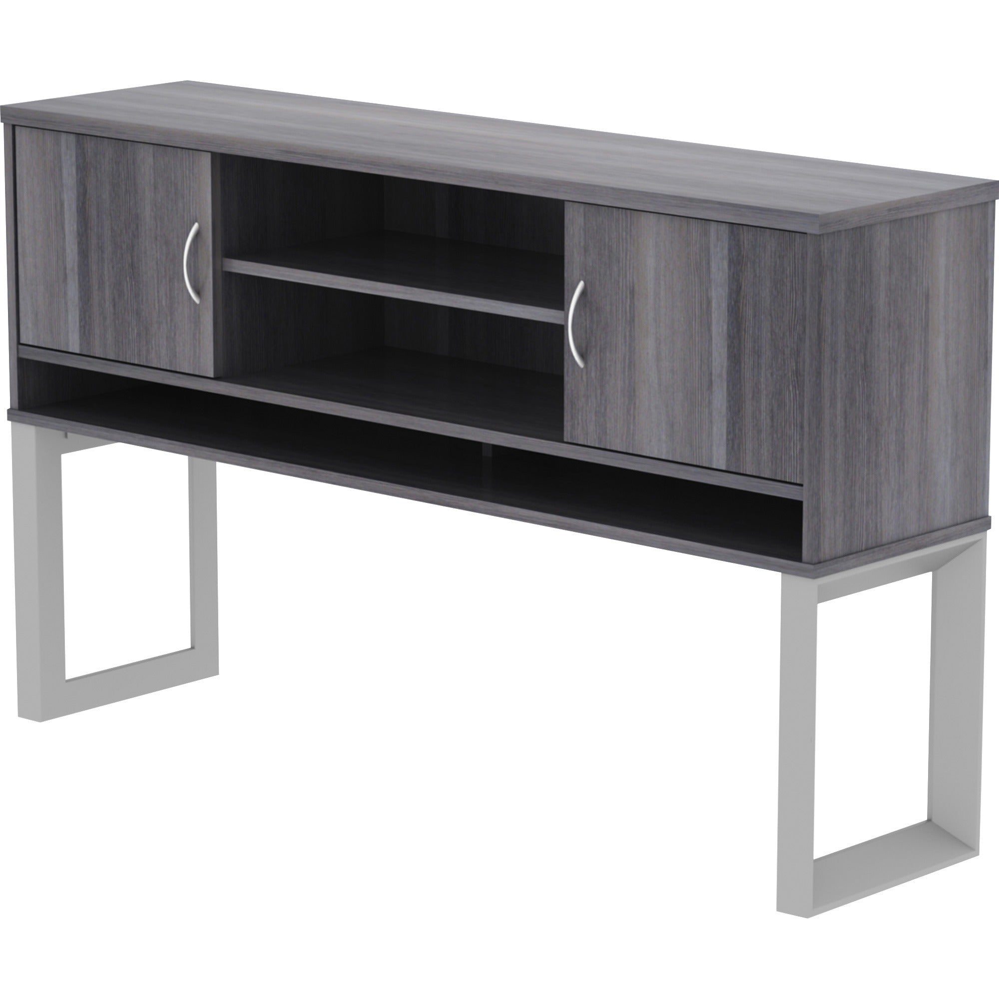 lorell-relevance-series-freestanding-hutch-59-x-1536-3-shelves-finish-charcoal-laminate_llr16219 - 3