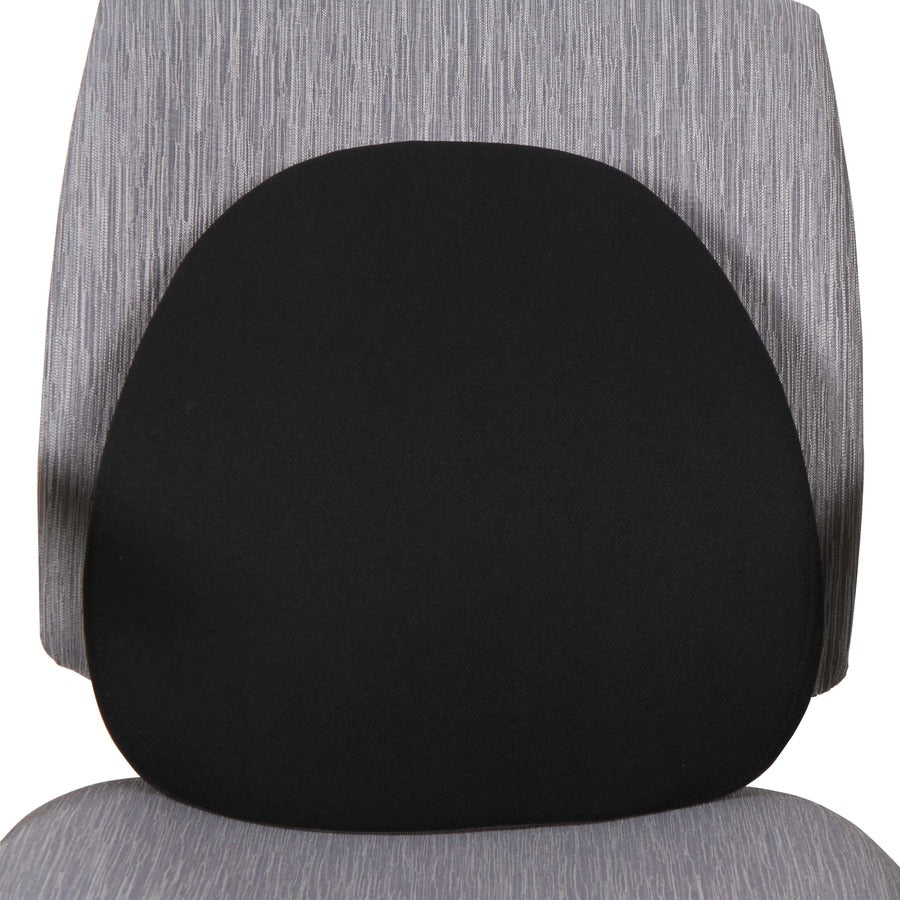 Lorell Ergo Lumbar Back Support - Black - Fabric, Memory Foam