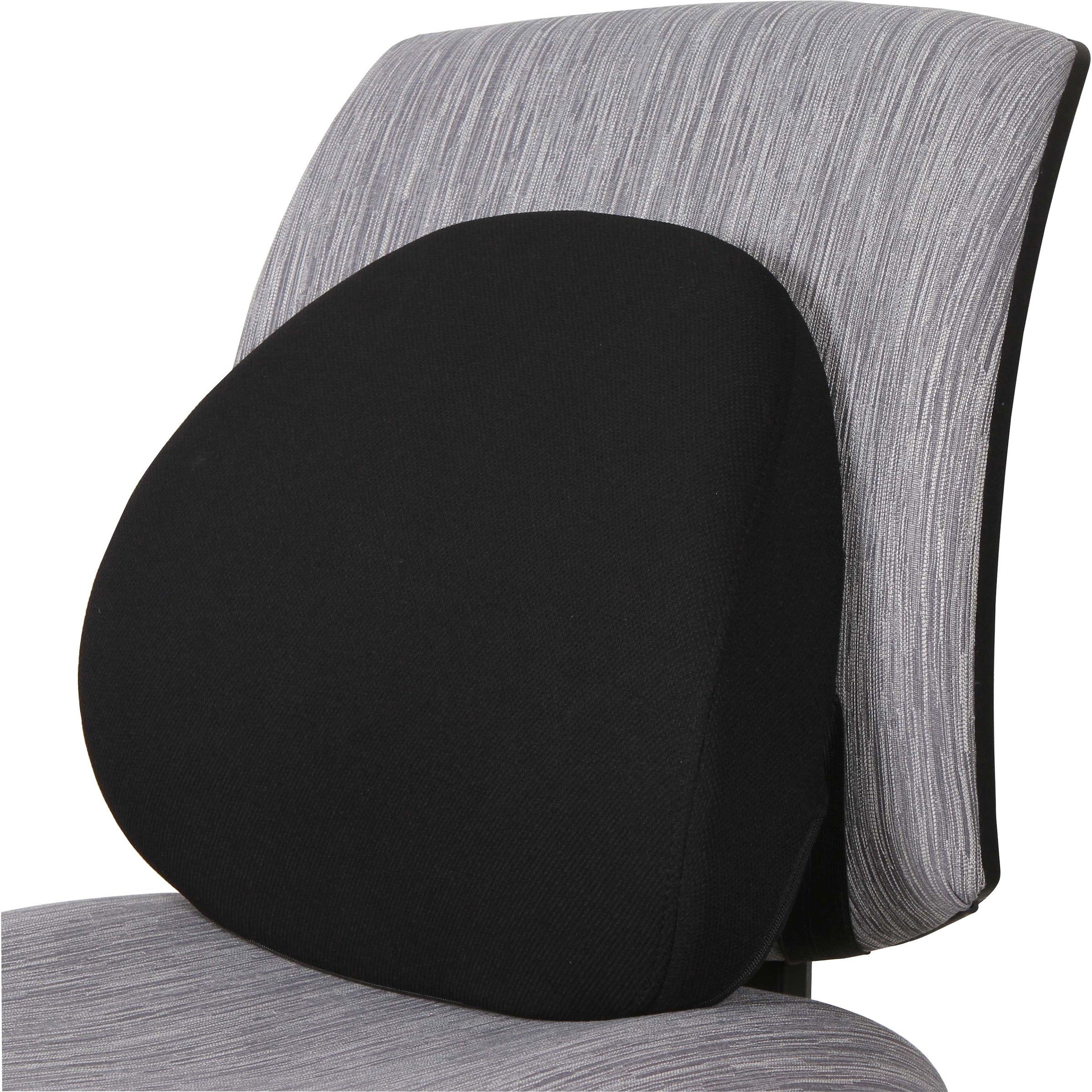 Lorell Ergo Lumbar Back Support - Black - Fabric, Memory Foam