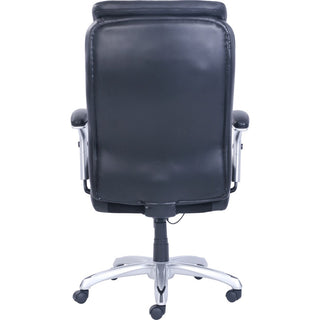 Lorell Wellness by Design Big & Tall Chair with Flexible Air Technology - Black Bonded Leather Seat - Black Bonded Leather Back - 5-star Base - Armrest - 1 Each