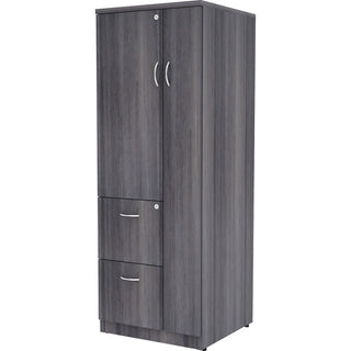 Lorell Essentials/Revelance Tall Storage Cabinet - 23.6" x 23.6"65.6" - 2 Drawer(s) - 2 Shelve(s) - Material: Medium Density Fiberboard (MDF), Particleboard - Finish: Weathered Charcoal - Abrasion Resistant