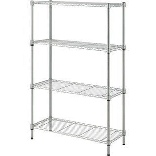 lorell-light-duty-wire-shelving-4-tiers-54-height-x-36-width-x-14-depthfloor-sturdy-epoxy-silver-plastic-metal-steel-1-each_llr70063 - 1