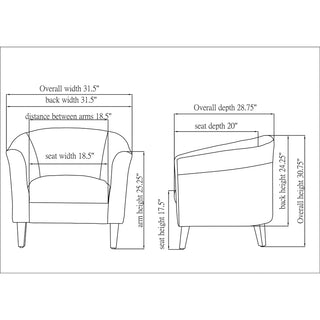 lorell-barrel-armchair-four-legged-base-black-bonded-leather-armrest-1-each_llr82098 - 2