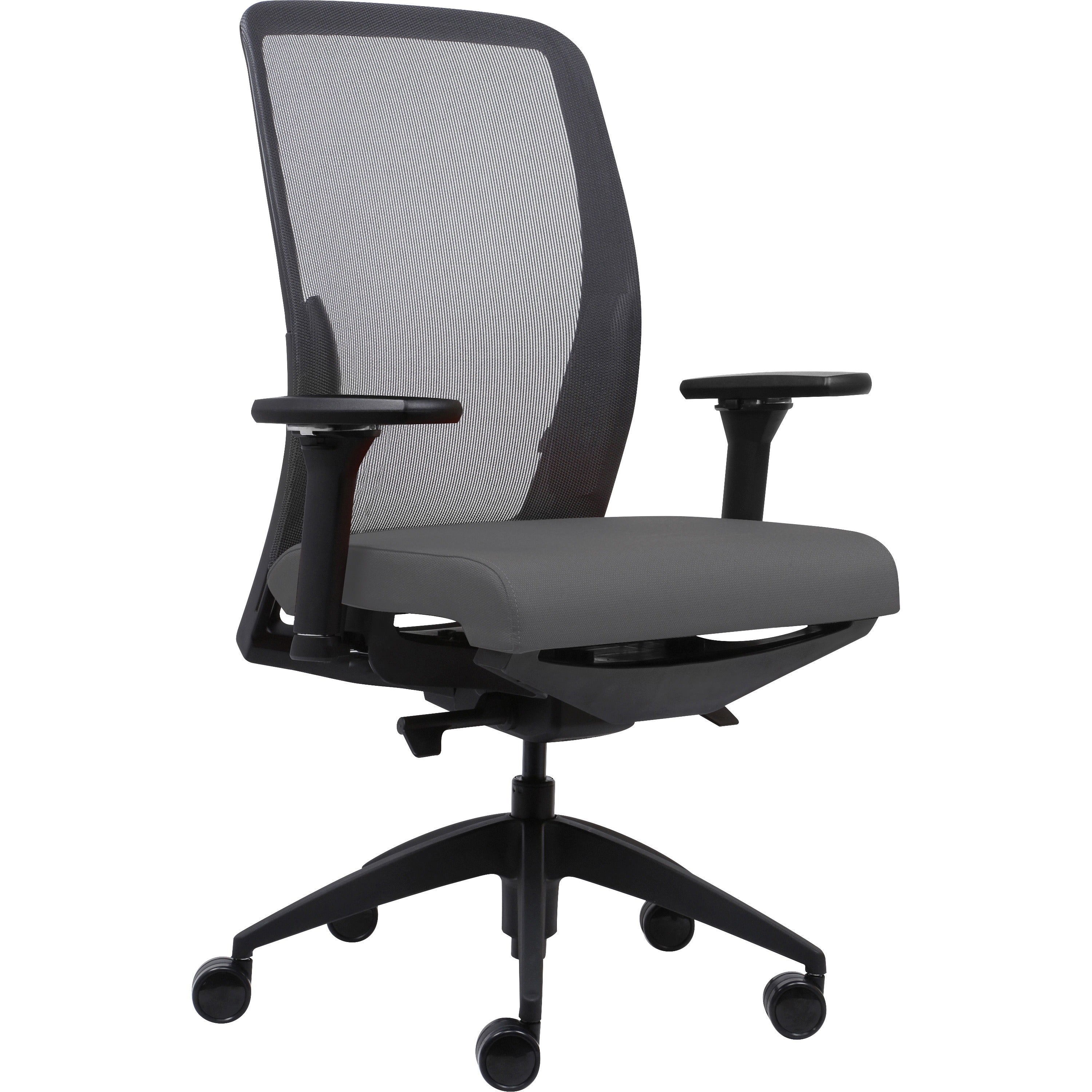 lorell-executive-mesh-high-back-office-chair-gray-crepe-fabric-seat-high-back-armrest-1-each_llr83104a202 - 1