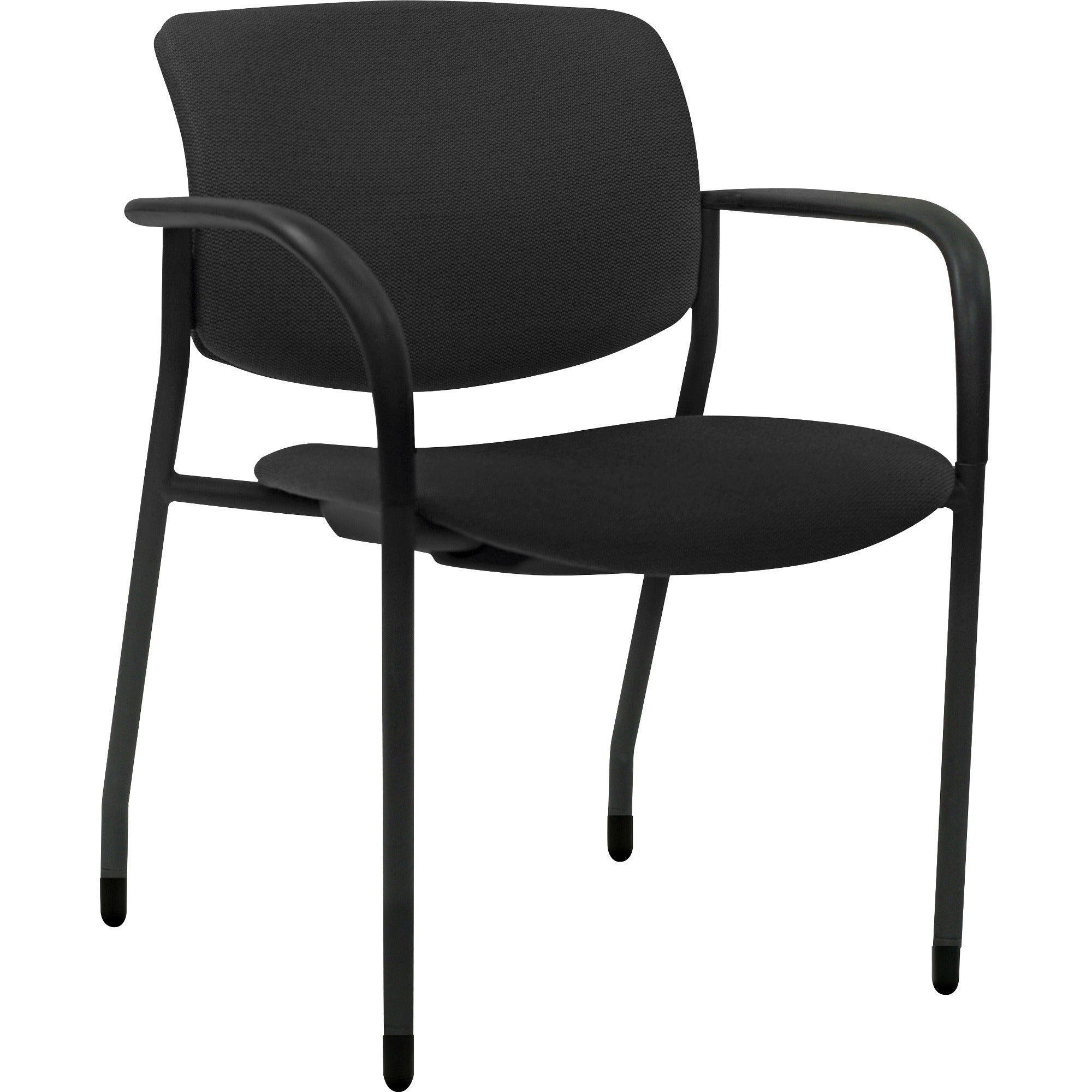 lorell-advent-upholstered-stack-chairs-with-arms-black-foam-crepe-fabric-seat-black-foam-crepe-fabric-back-powder-coated-black-tubular-steel-frame-four-legged-base-armrest-2-carton_llr83114 - 1