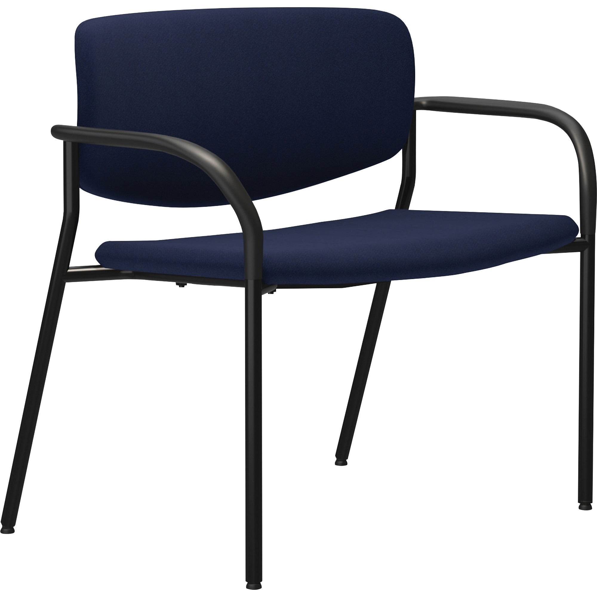 lorell-avent-big-&-tall-upholstered-guest-chair-with-arms-dark-blue-steel-crepe-fabric-seat-dark-blue-steel-back-powder-coated-black-tubular-steel-frame-four-legged-base-armrest-1-each_llr83120a204 - 1