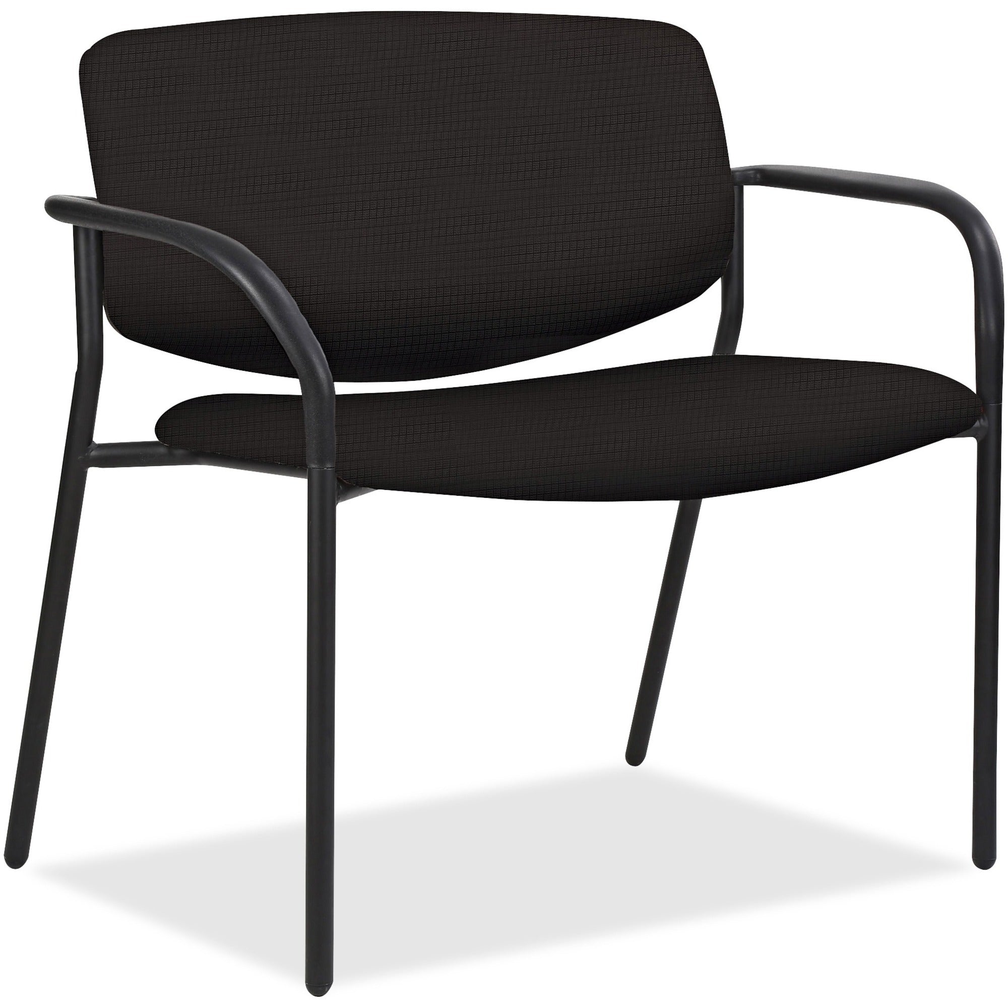 lorell-avent-big-&-tall-upholstered-guest-chair-with-arms-black-foam-vinyl-seat-black-foam-vinyl-back-powder-coated-black-tubular-steel-frame-four-legged-base-armrest-1-each_llr83120a205 - 1