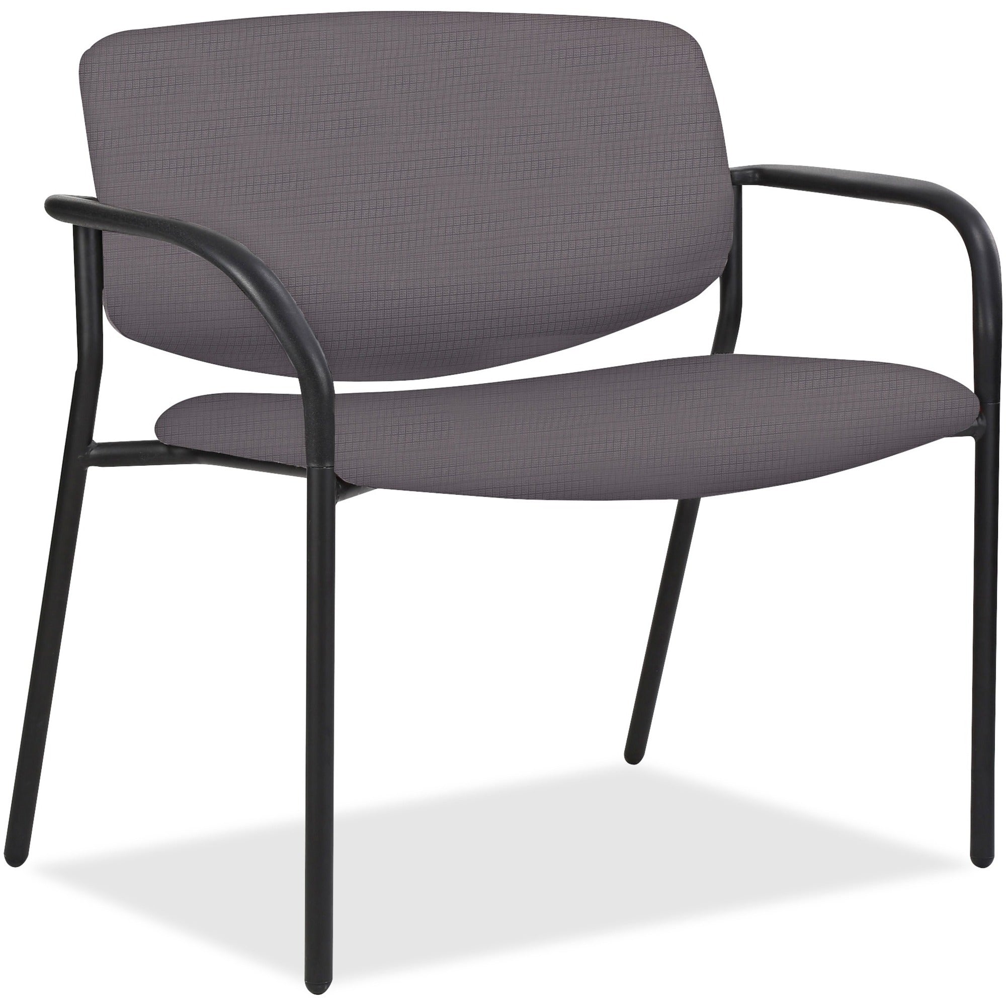 lorell-avent-big-&-tall-upholstered-guest-chair-with-arms-ash-foam-vinyl-seat-ash-foam-vinyl-back-powder-coated-black-tubular-steel-frame-four-legged-base-armrest-1-each_llr83120a206 - 1
