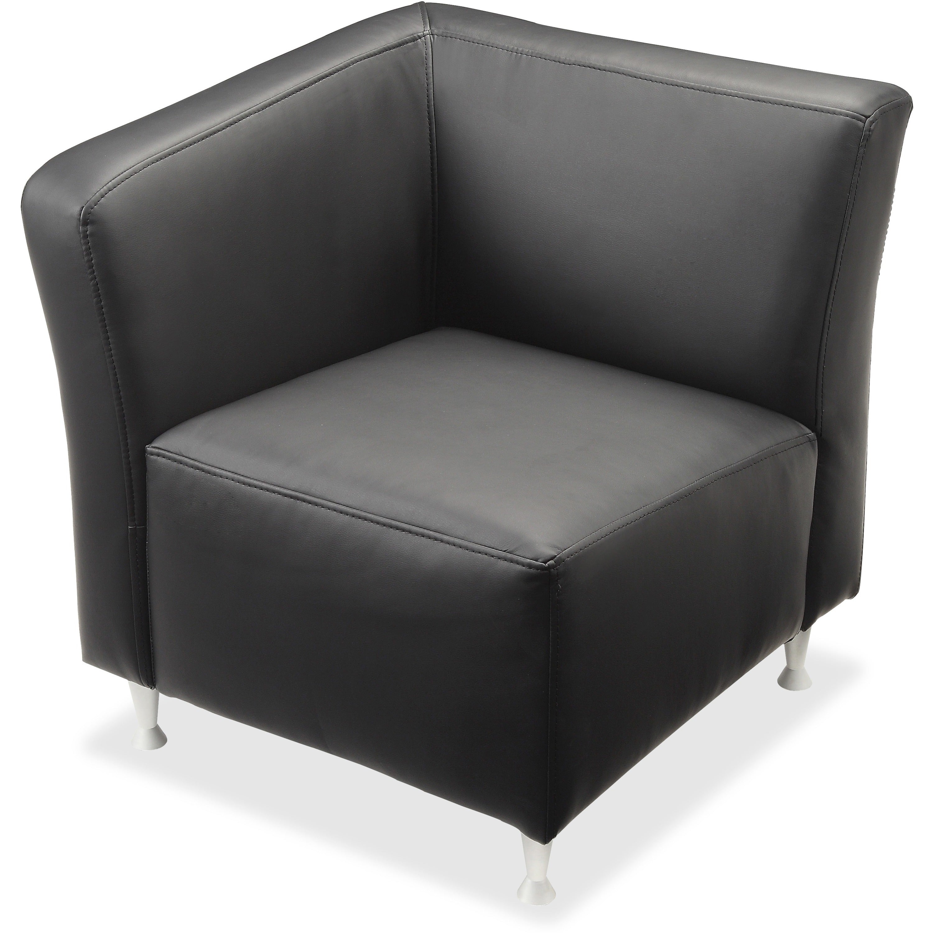 lorell-fuze-modular-series-right-lounge-chair-black-leather-seat-black-leather-back-high-back-1-each_llr86918 - 1