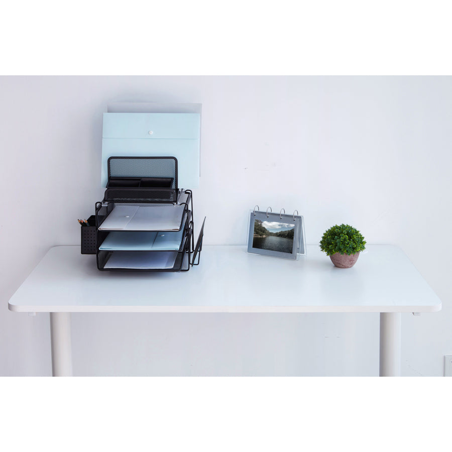 lorell-divided-4-tier-desktop-organizer-4-tiers-158-height-x-129-width-x-144-depthdesktop-black-plastic-mesh-1-each_llr95251 - 3