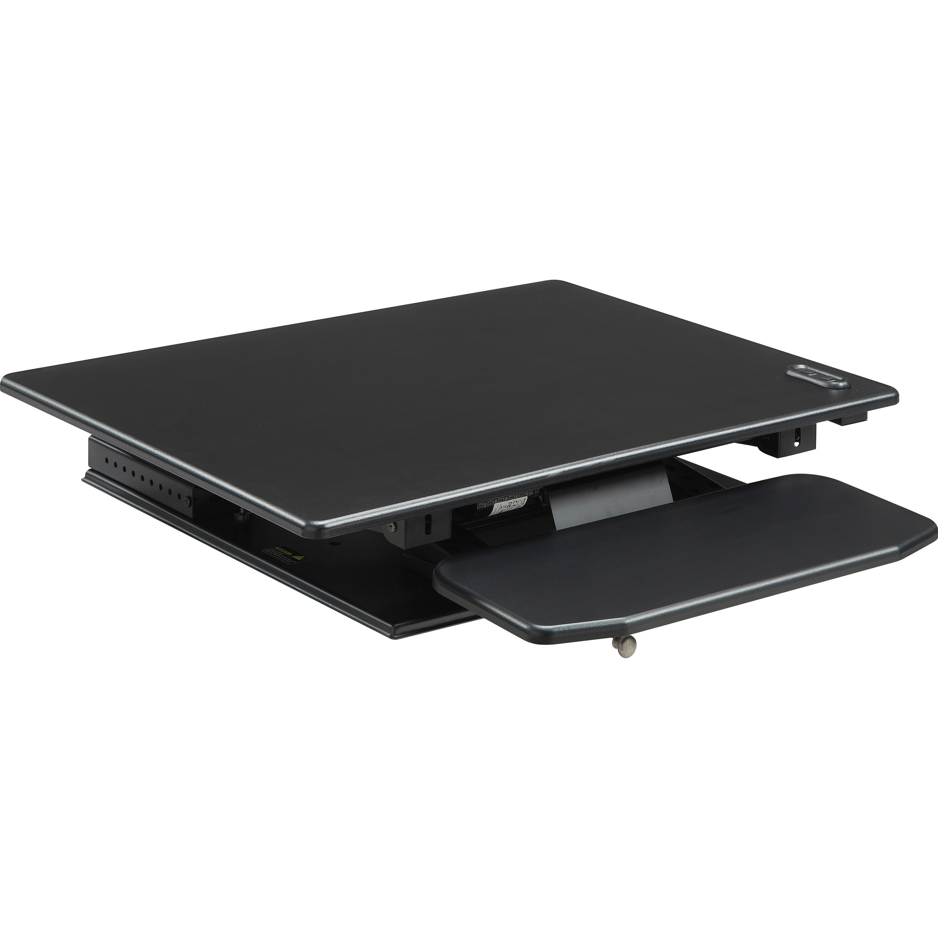 lorell-electric-desk-riser-with-keyboard-tray-up-to-33-screen-support-flat-panel-display-type-supported-171-height-x-288-width-x-358-depth-desktop-aluminum-black_llr99552 - 2