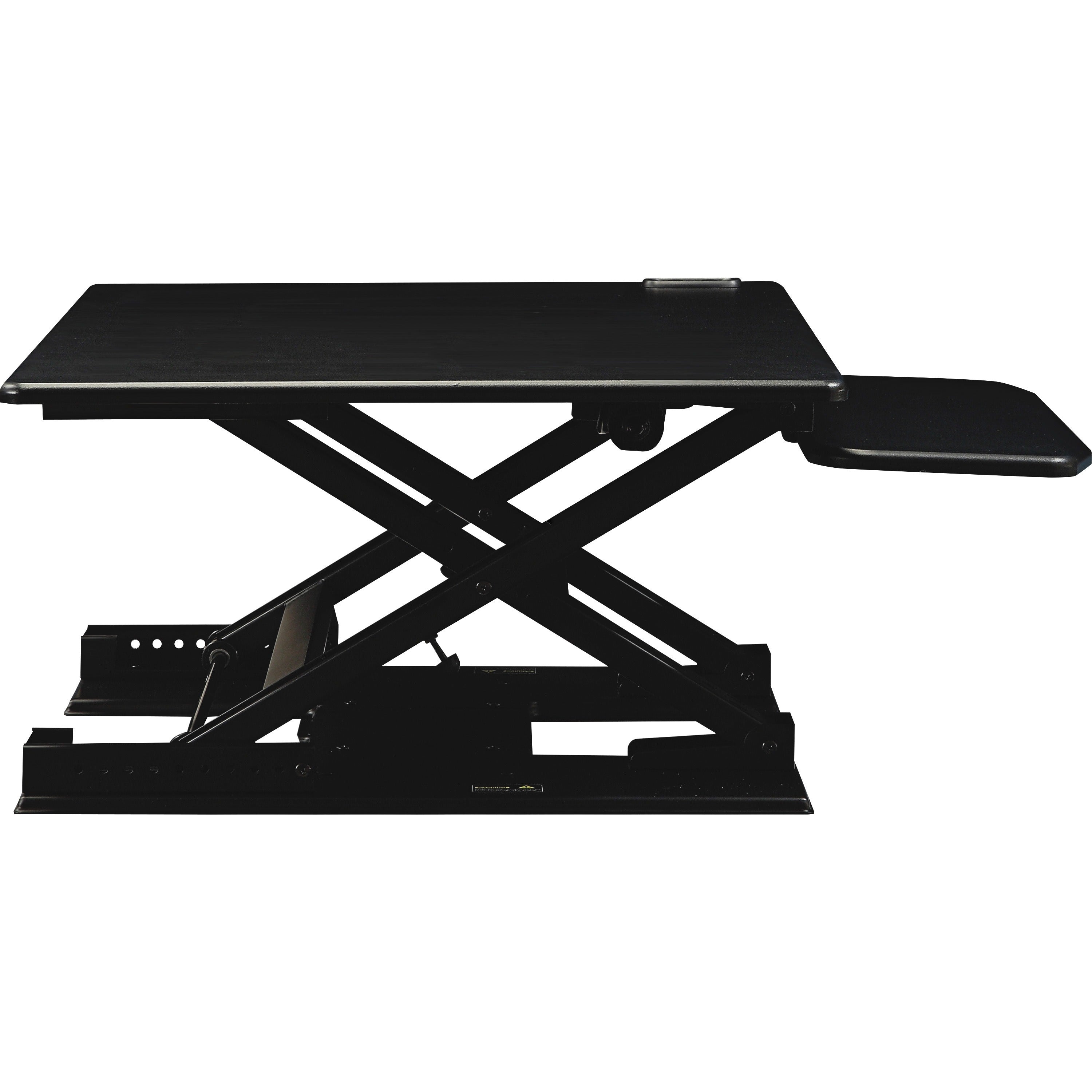 lorell-electric-desk-riser-with-keyboard-tray-up-to-33-screen-support-flat-panel-display-type-supported-171-height-x-288-width-x-358-depth-desktop-aluminum-black_llr99552 - 4