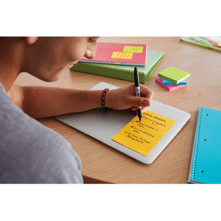Post-it Notes Original Notepads - Poptimistic Color Collection - 4" x 6" - Rectangle - 100 Sheets per Pad - Ruled - Power Pink, Neon Green, Aqua, Neon Orange, Guava Pink - Self-adhesive, Self-stick - 5 / Pack
