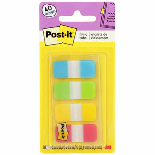 Post-it Easy Dispenser Tabs - 40 Tab(s)0.63" Tab Width - Self-adhesive - Yellow, Red, Green, Blue Tab(s) - 40 / Pack